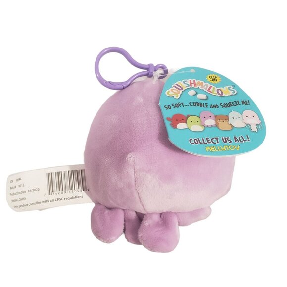 Squishmallows 3.5" Violet Octopus Plush Keychain Clip-On Collectible Soft Toy - Picture 2 of 5